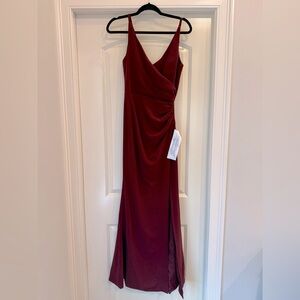 Elegant Burgundy Evening Gown